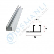 Alüminyum Tekli Korniş 27mm
